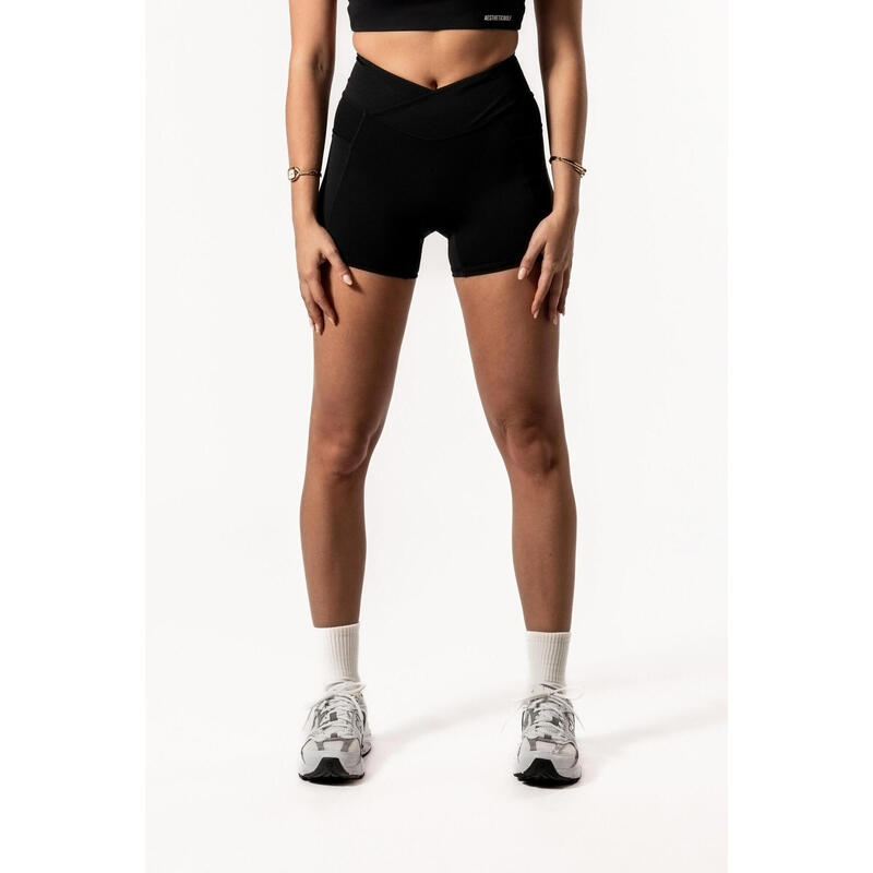Pantalones cortos Luxe Series Fitness Mujer Aesthetic Wolf Negro