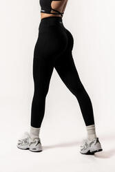 Legging femme avec taille croisée et poches pour le fitness noir