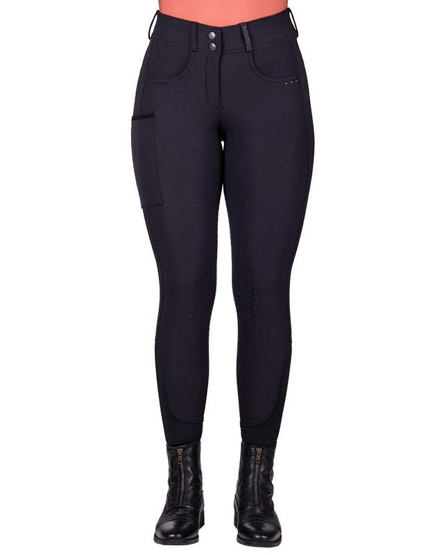 Pantaloni echitație QHP Kae cu grip complet