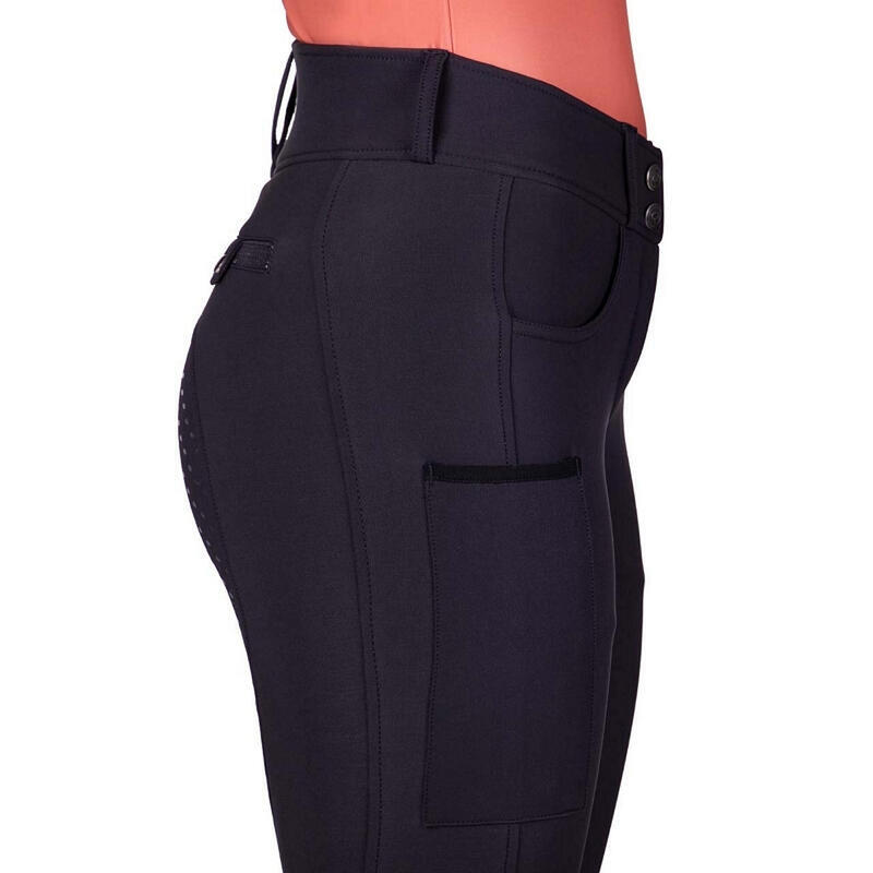 Pantaloni echitație QHP Kae cu grip complet