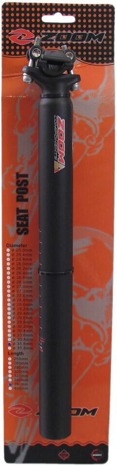 ZOOM Reggisella rigido Zoom 27,2 x 350 mm alluminio nero opaco.