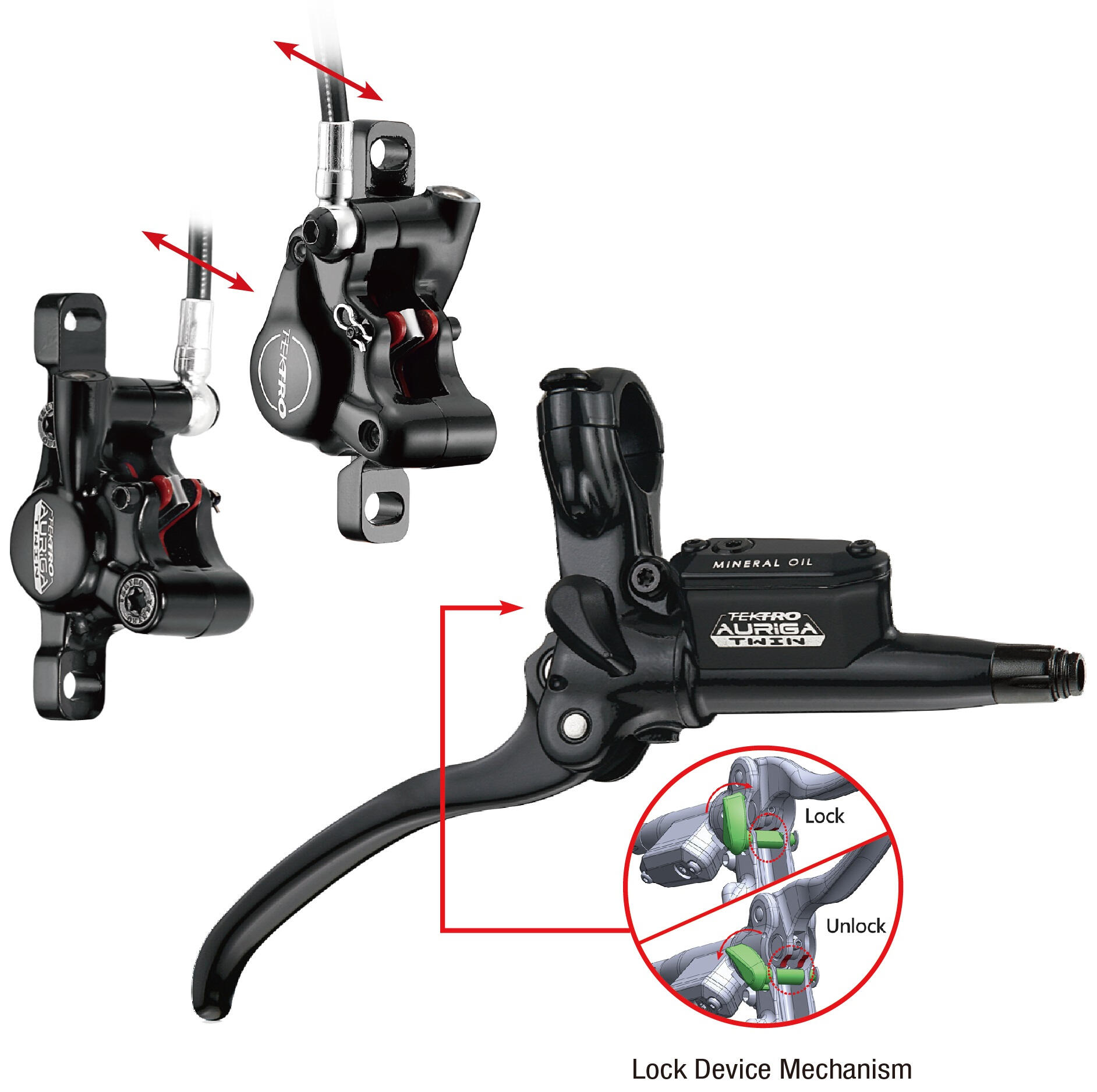 Tektro Auriga Twin Remgreep Rechts 2.5 Vinger Aluminium Zwart 2/2