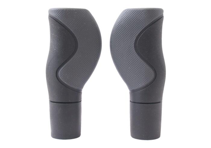 Jeu de poignées Ergo bi-composants Noir/Gris 130/130mm - 1 côté ouvert 2/2