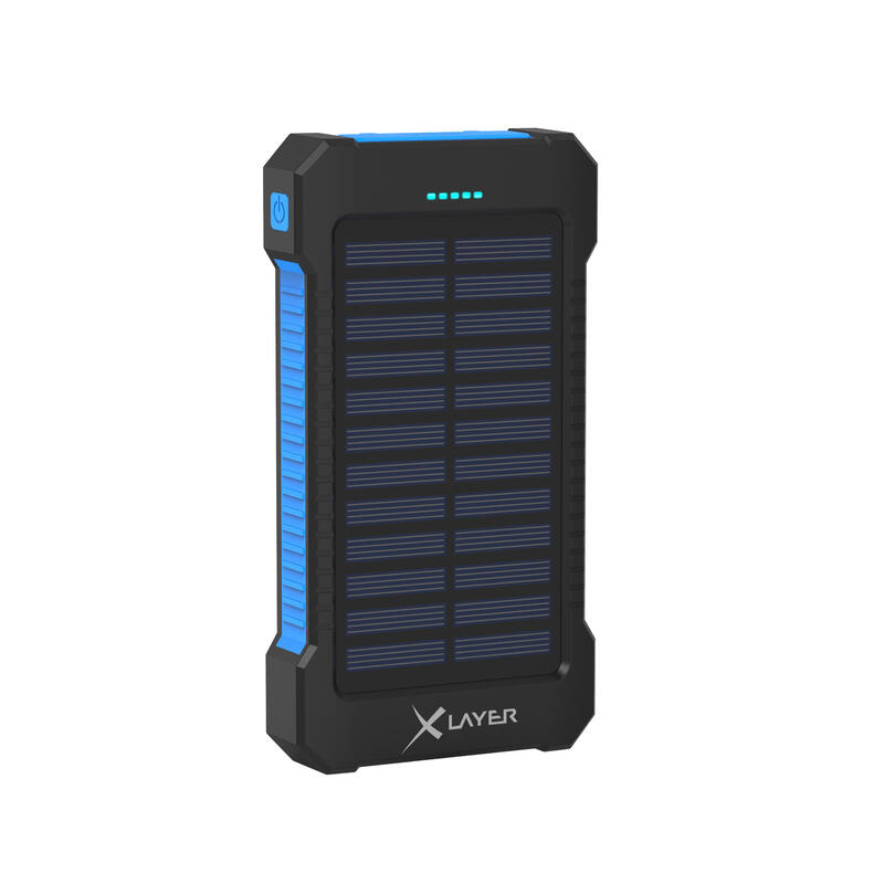 Zusatzakku XLayer Powerbank PLUS Solar Black/Blue 8.000 mAh