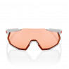 Lunettes solaires 100% RACETRAP Soft Tact Stone Grey Hiper Coral Lens