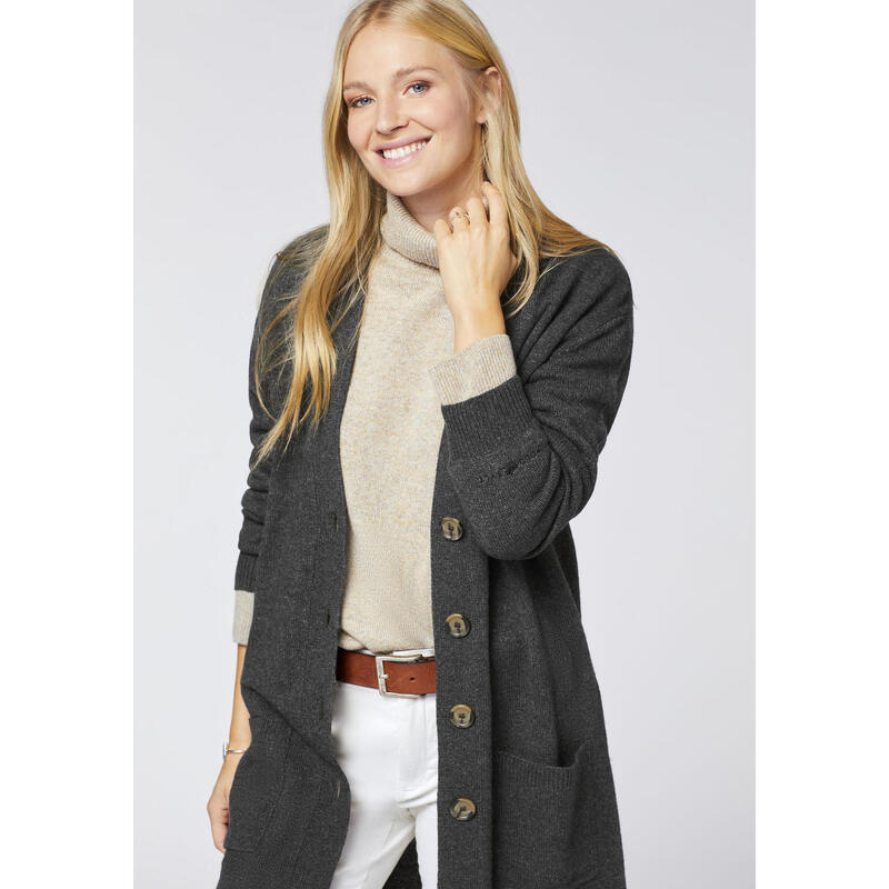 Cardigan mit langem Schnitt und Taschen