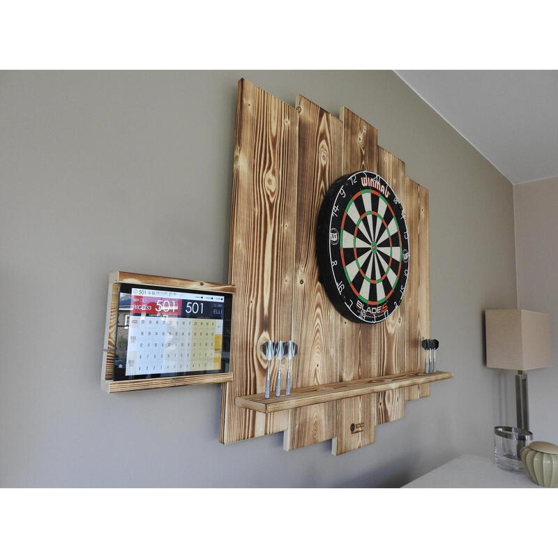 WOODEN Dart Surround | Protection murale pour fléchettes & support pour tablette