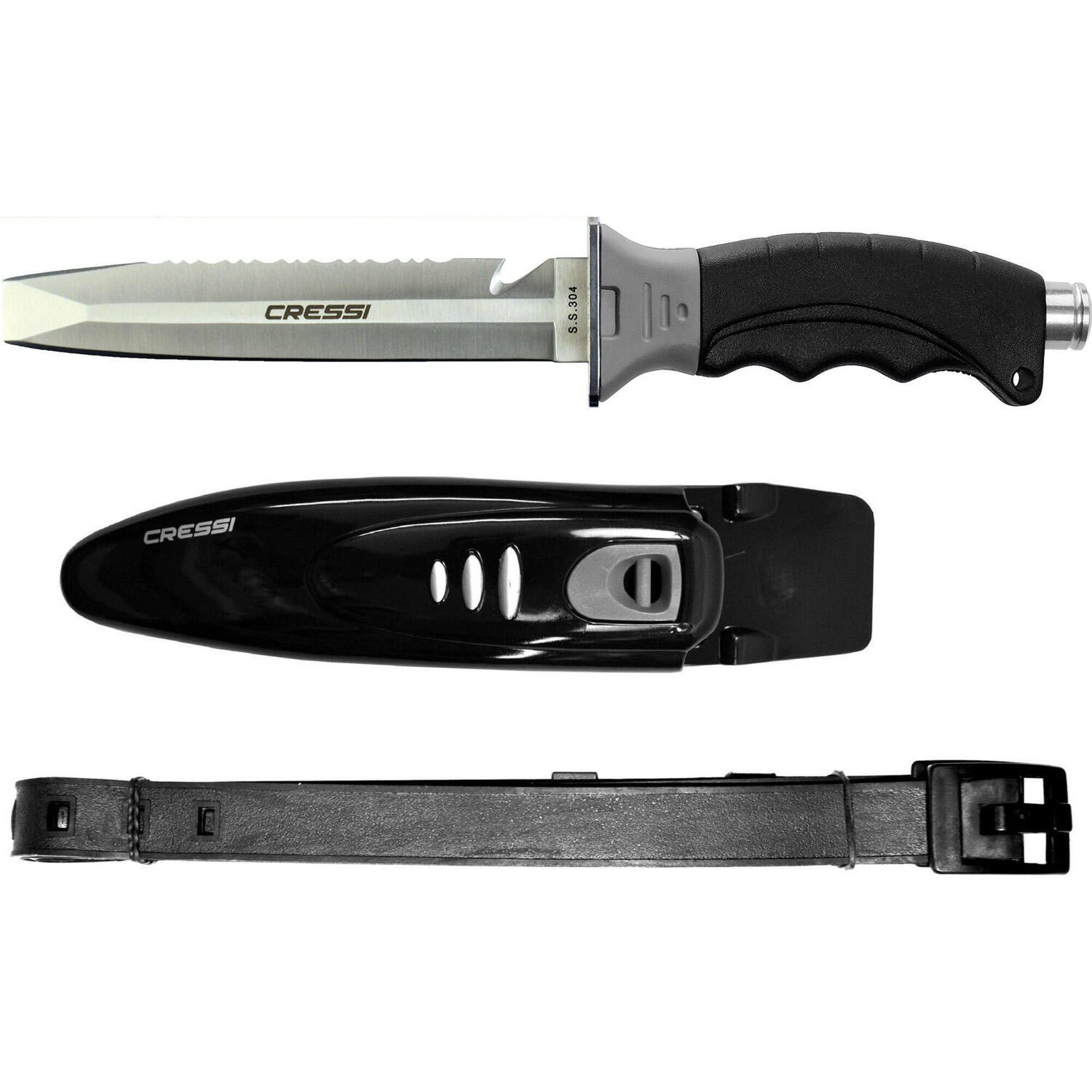 Cressi - Couteau De Plongée Cressi Borg Knife - Couteau - Gris|noir - Taille Unique - Decathlon