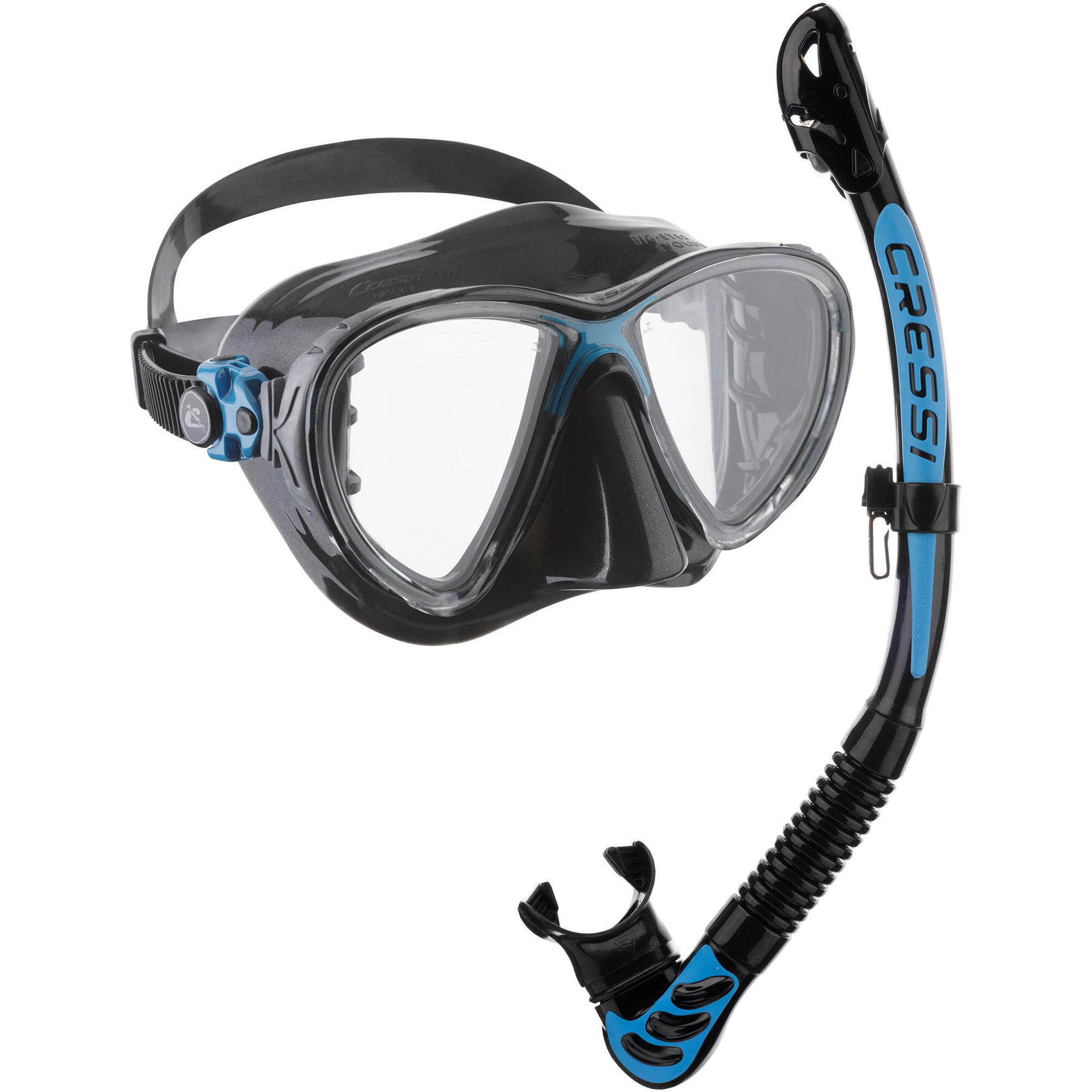 Cressi - Combo Set De Plongée En Apnée Cressi Combo Big Eyes Evolution+alpha Utra Dry - Kit De Snorkeling - Bleu|noir - Taille Unique - Decathlon