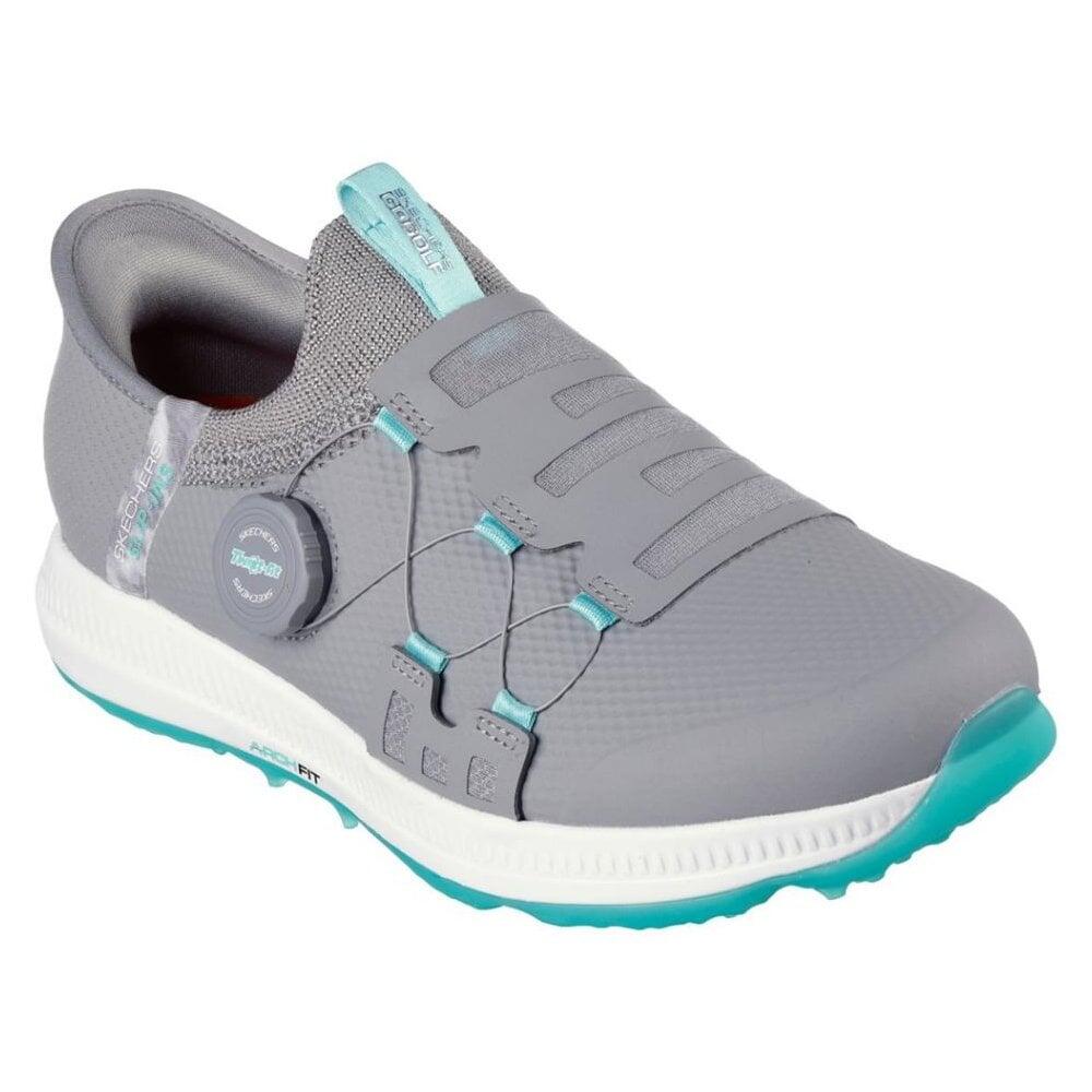 SKECHERS Skecher GO GOLF ELITE 5 SLIP 'IN Womens Golf Shoes - Grey/Aqua