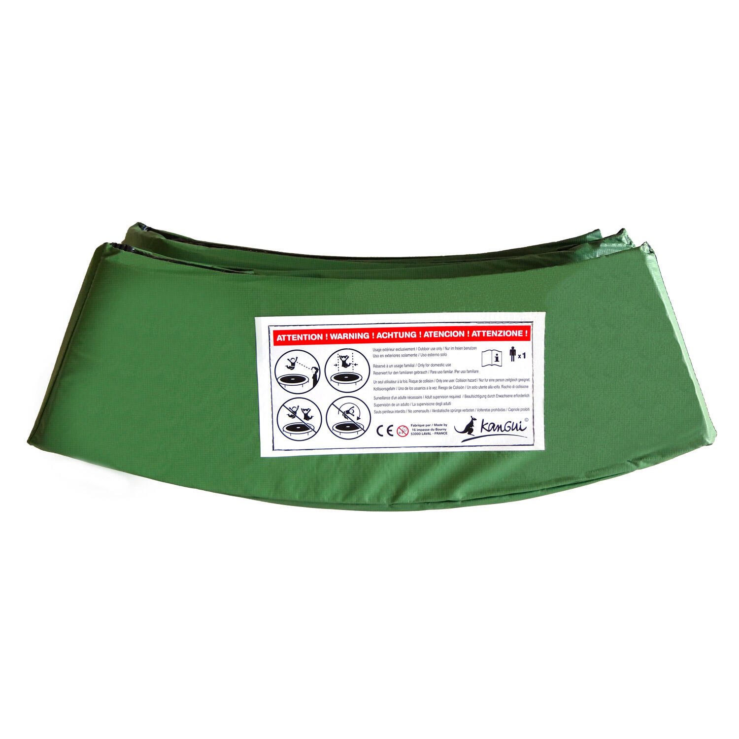 Kangui - Coussin Pvc Vert De Protection Pour Trampoline Ø 360 Cm - Tapis De Saut - Vert - 366 Mm - Decathlon