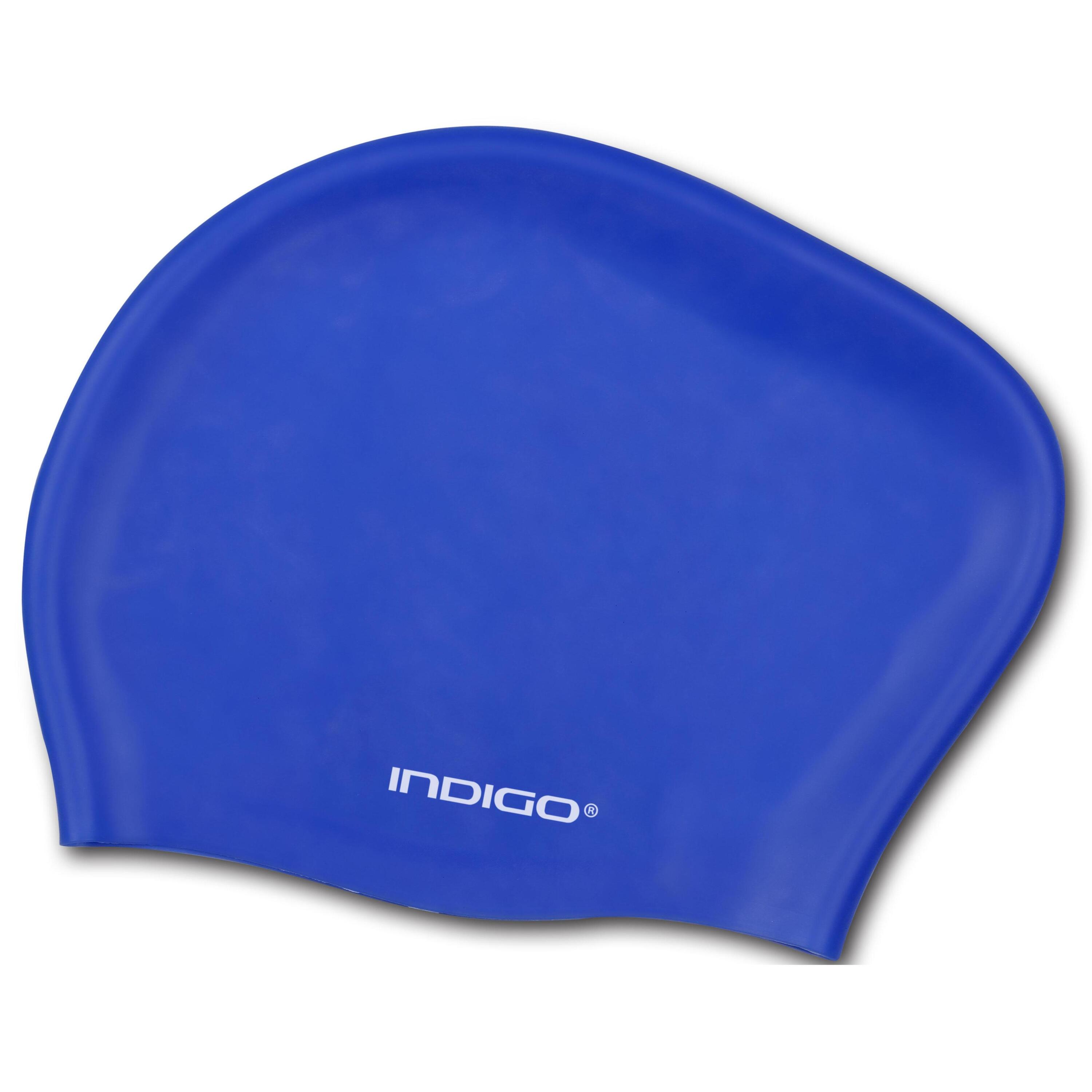 Gorro de Natación Silicona para Cabellos Largos  INDIGO  Azul 2/5