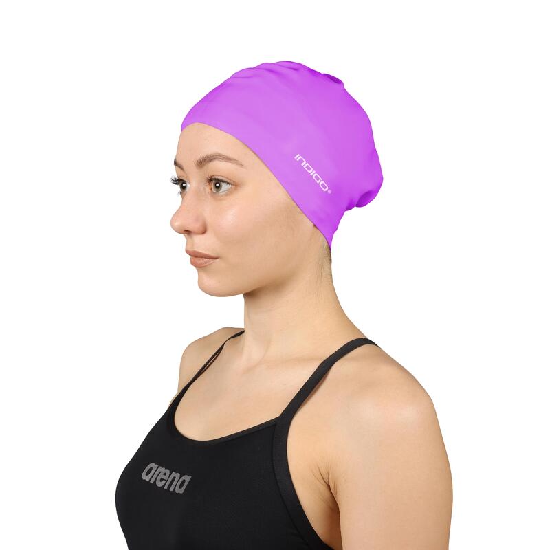 Bonnet de Natation en Silicone Étanche pour Cheveux Longs