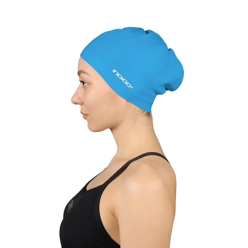 Bonnet de Natation en Silicone Étanche pour Cheveux Longs