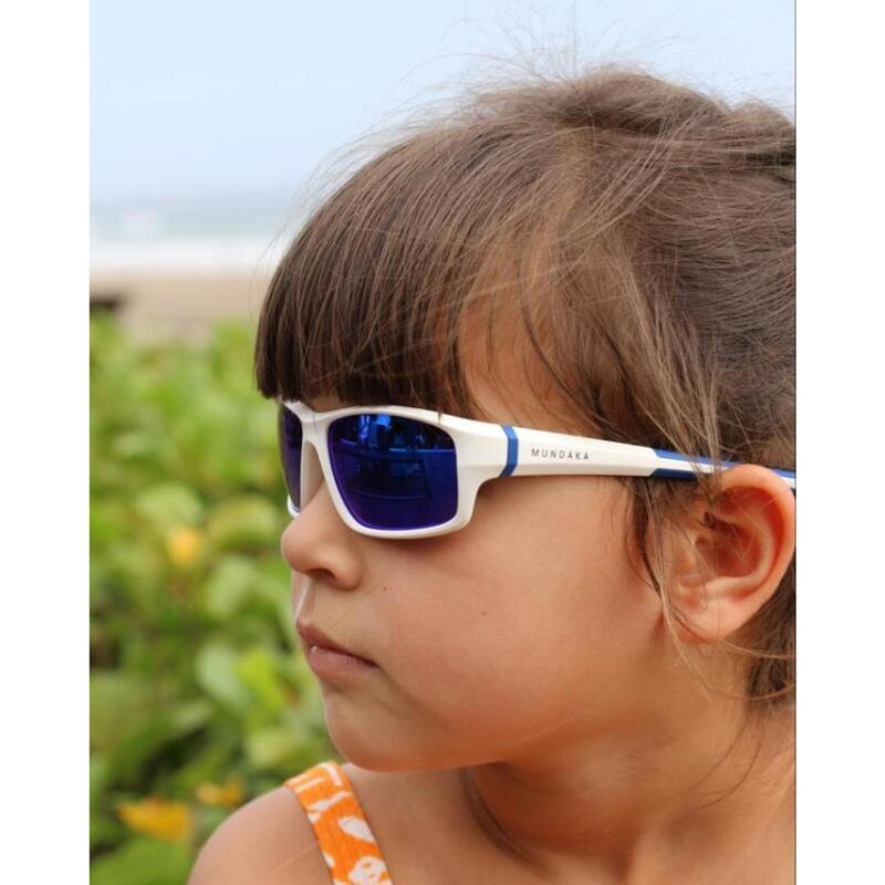 **Lunettes de soleil enfant SPARK blanc et bleu, CX ROUGE cat.3 - MUNDAKA**