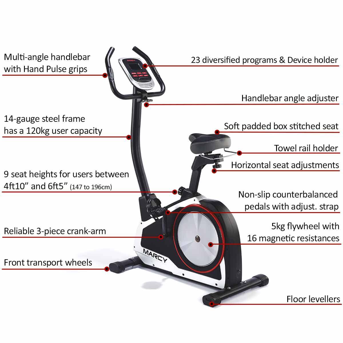 MARCY ONYX B80 UPRIGHT EXERCISE BIKE 2/7