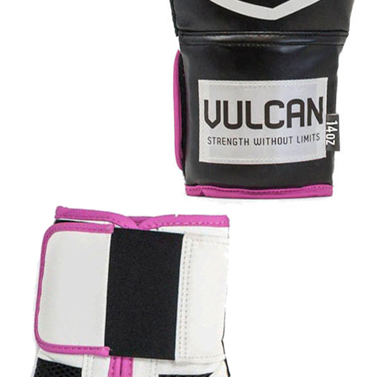 VULCAN BOXING GLOVES 14oz PINK/BLACK WITH HANDWRAPS 6/7