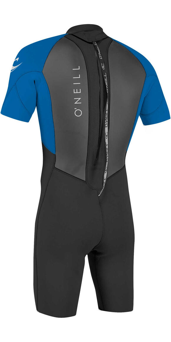 O'Neill Hombres Reactor II 2mm Back Zip Shorty Neopreno - Black / Ocean 2/4