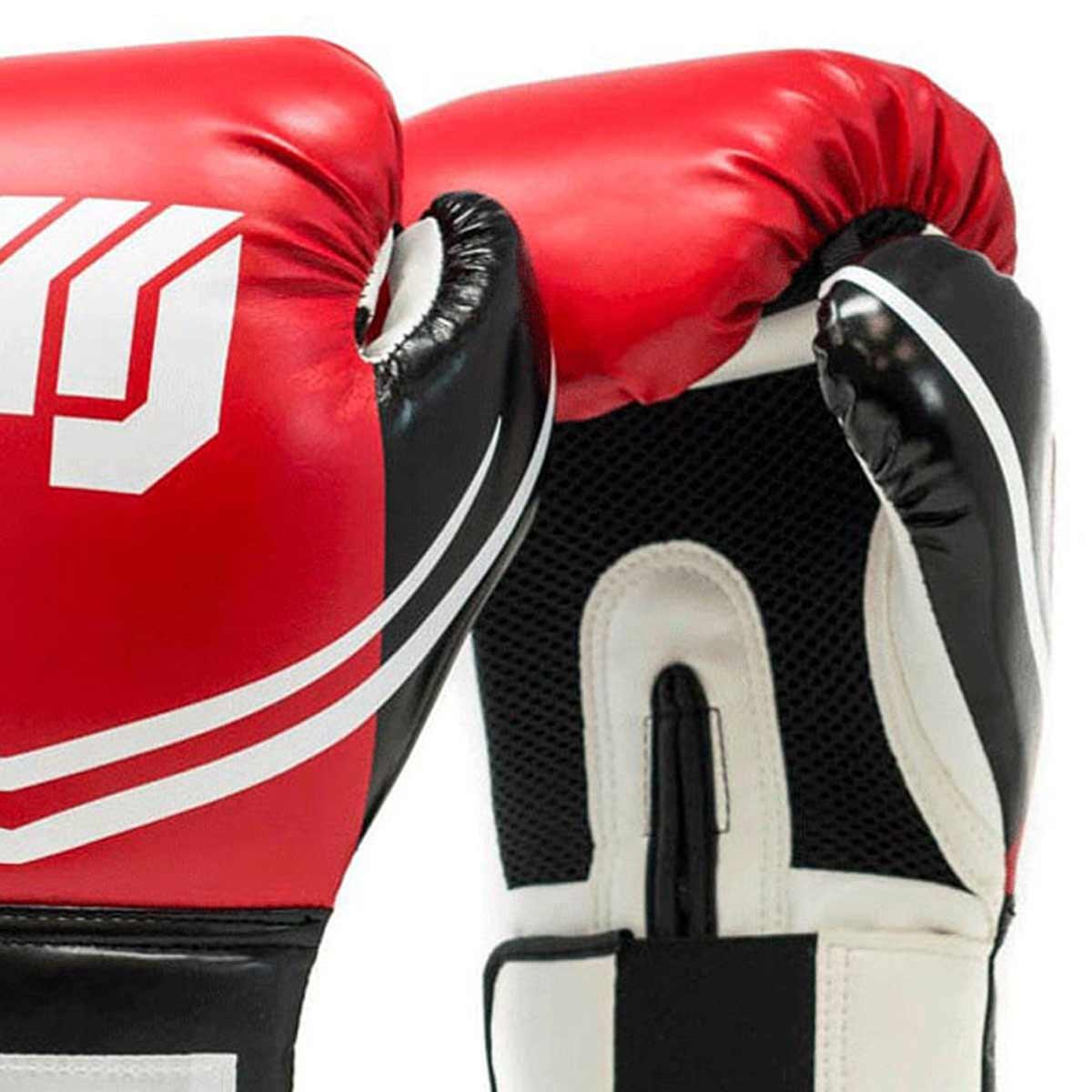 VULCAN BOXING GLOVES 12oz RED/BLACK WITH HANDWRAPS 3/7