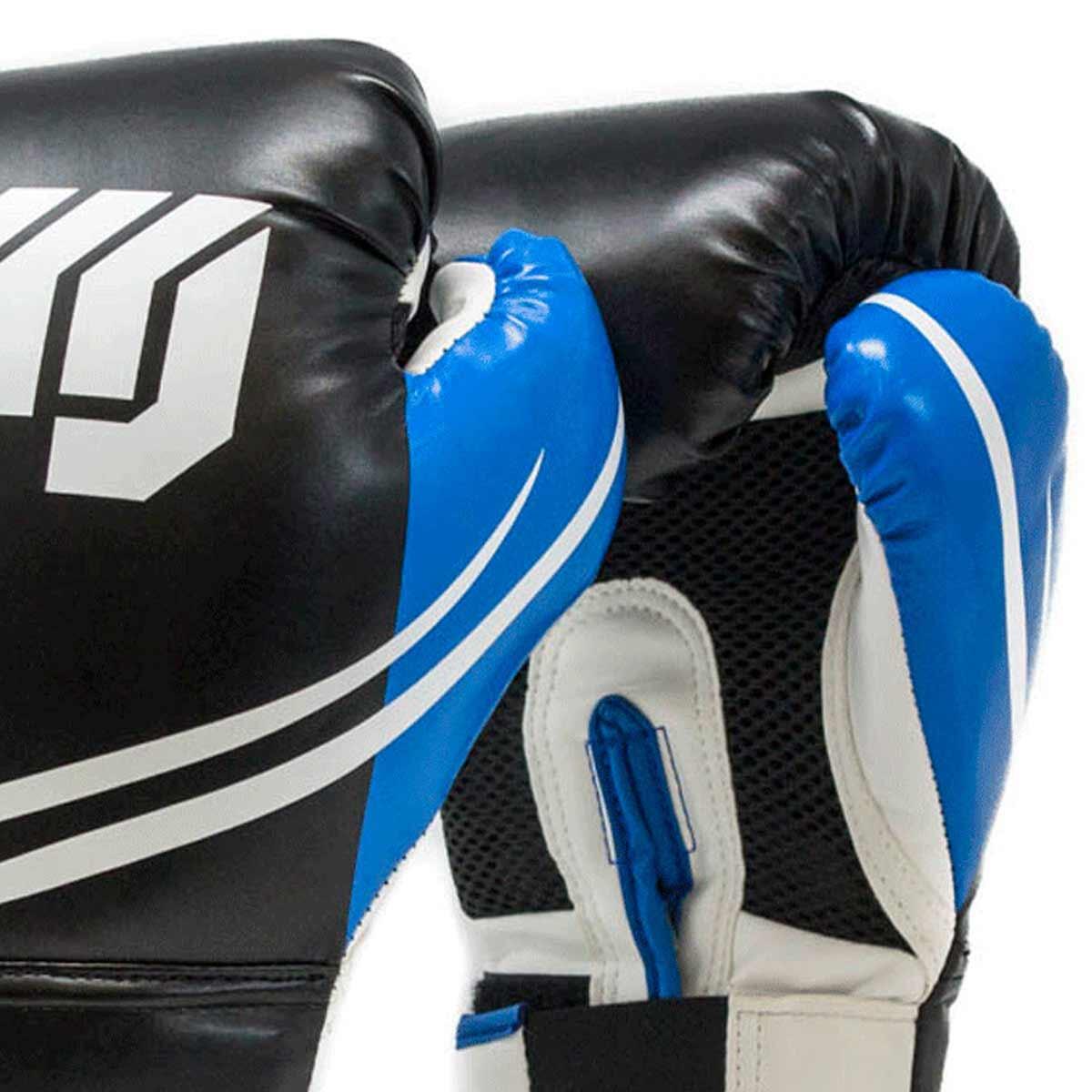 VULCANBOXING GLOVES 16oz BLUE/BLACK WITH FREE HANDWRAPS 5/7