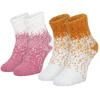 Chaussettes douillettes | Femme | 2 paires | Taille unique | Rose/Orange