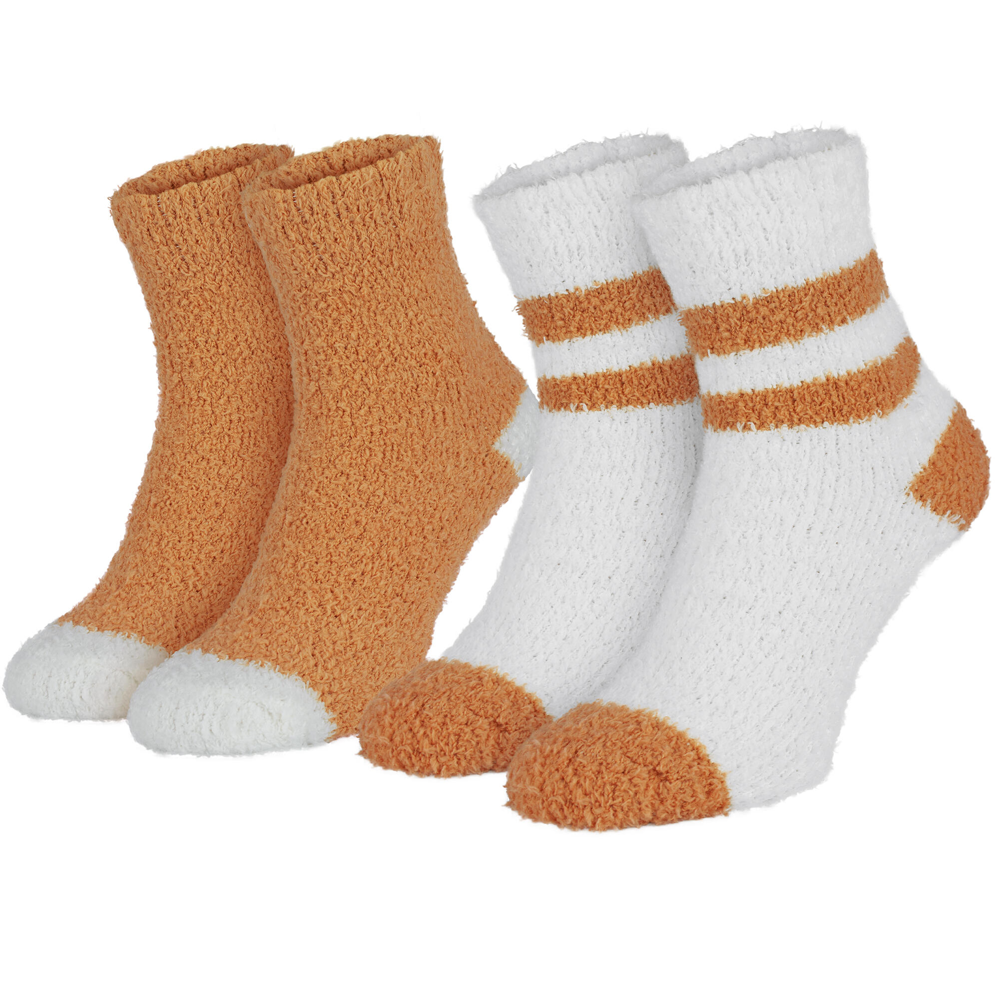 Cozy socks | Women | 2 pairs | One size | Orange/White