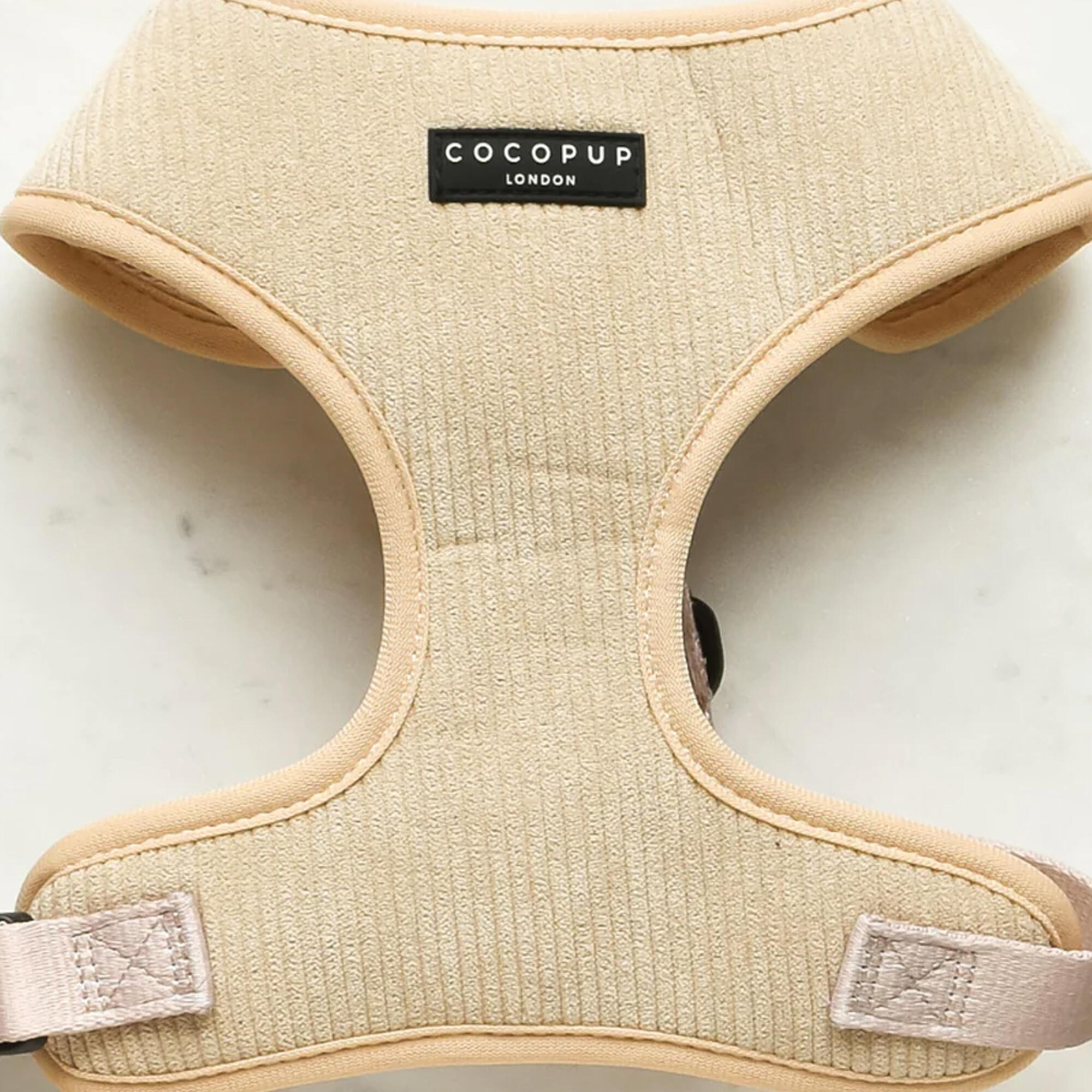 Cocopup Medium Nude Cord Adjustable Neck Harness & Collar Set 5/5