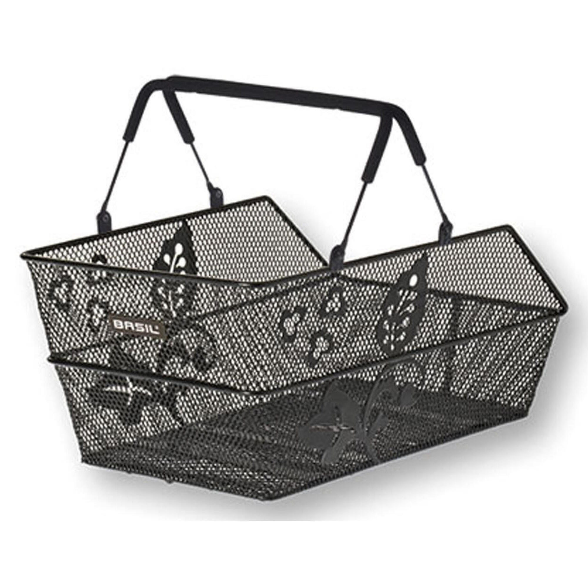 Kosz Rowerowy Cento Flower Multi 44 X 30 X 23 Cm - Czarny