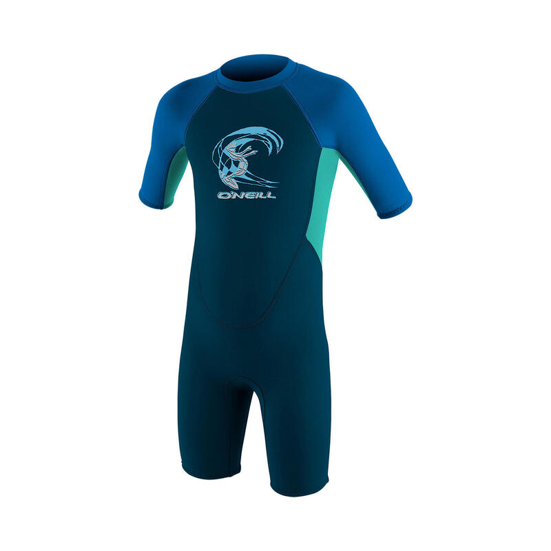 O'Neill Enfants Reactor 2mm Back Zip Shorty Combinaison Néoprène - Slate / Aqua