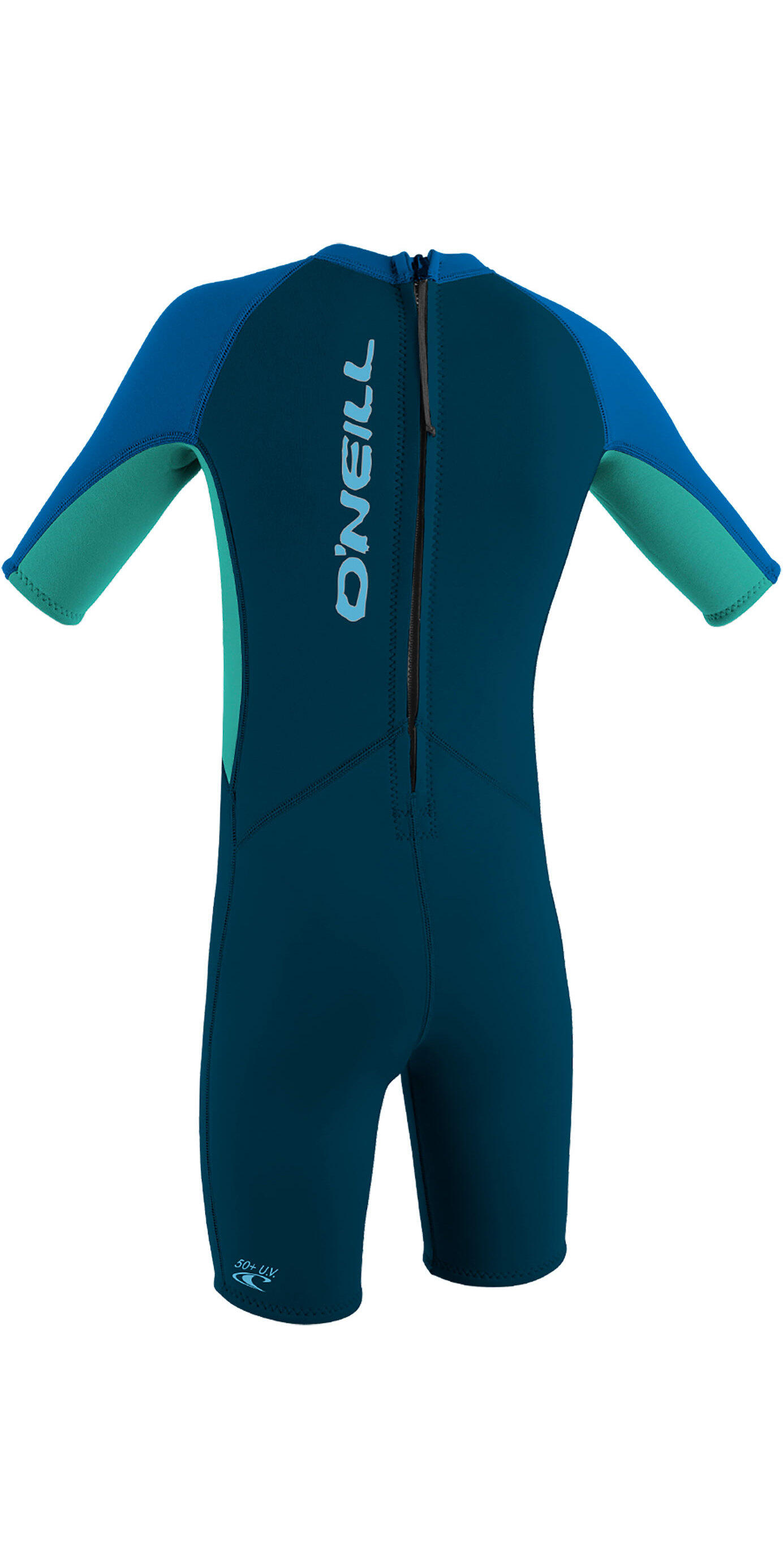 O'Neill Enfants Reactor 2mm Back Zip Shorty Combinaison Néoprène - Slate / Aqua 2/2