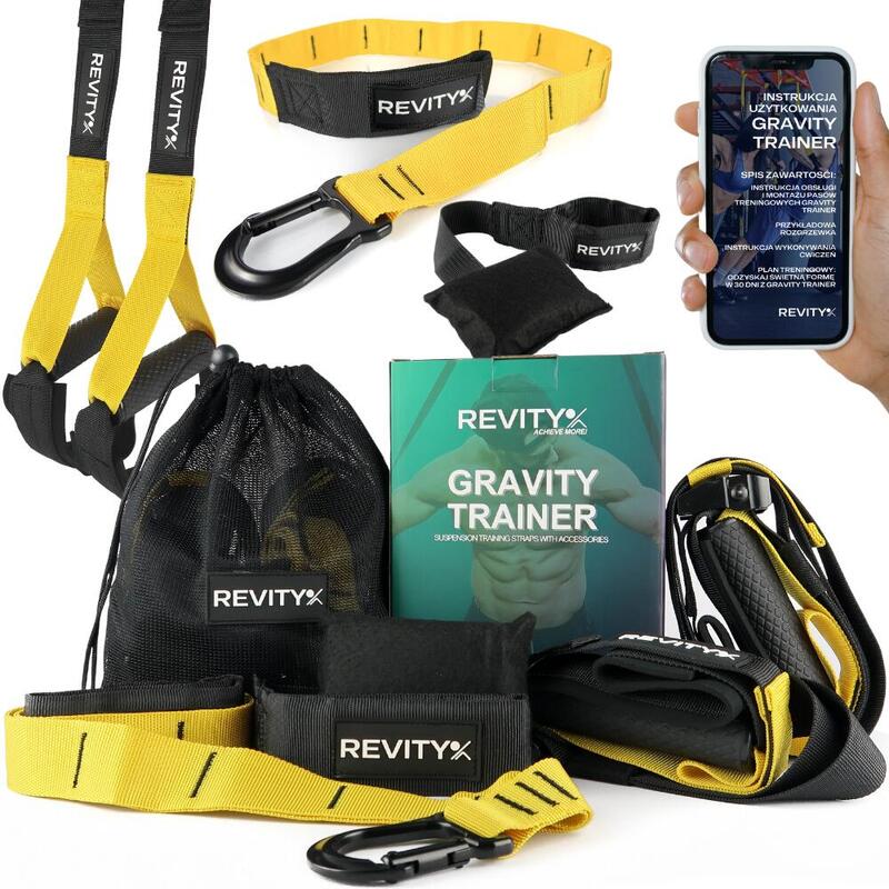 Taśmy do ćwiczeń TRX Gravity Trainer podwieszane pasy treningowe żółty-czarny