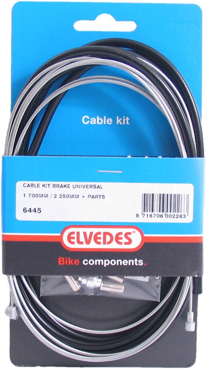ELVEDES Universele remkabelkit 1700mm / 2250mm verzinkt - zwart