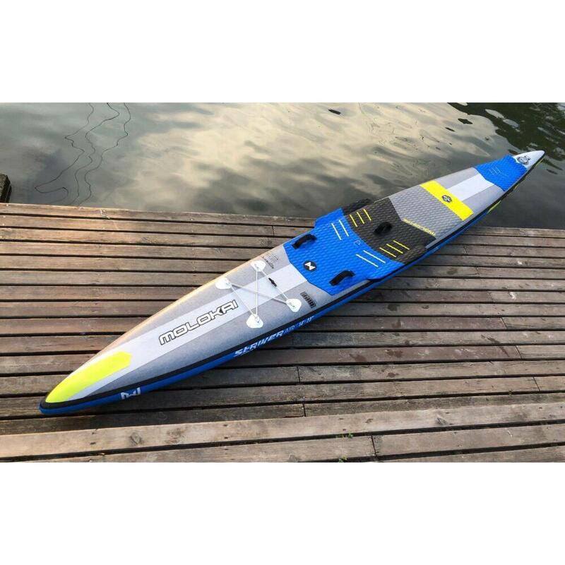 Striker Air 小飛魚專業競速 14’0″ X 23″ RDS 充氣式直立板套裝 - 藍/黃色