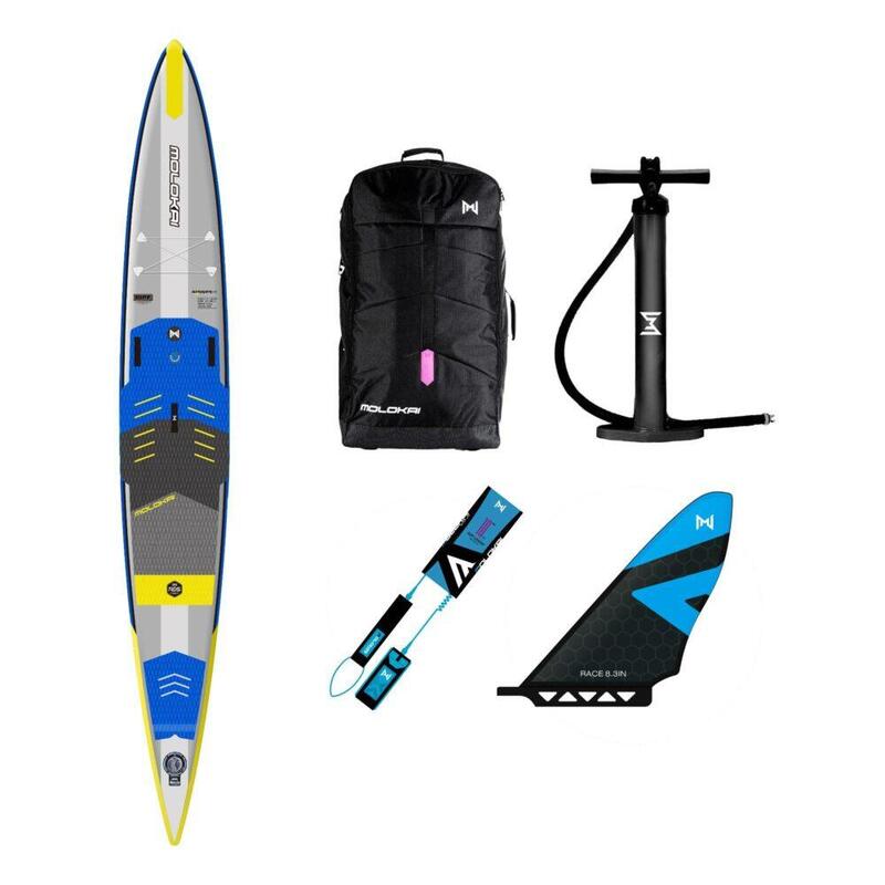 Striker Air Race Pro 14’0″ X 23″ RDS Inflatable SUP Package - Blue/Yellow