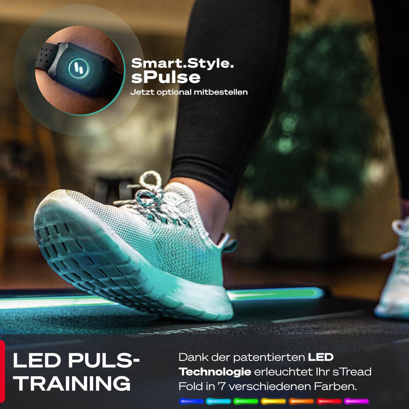 Sportstech sTread Fold | 2-in-1 loopband & walking pad | LED-feedback