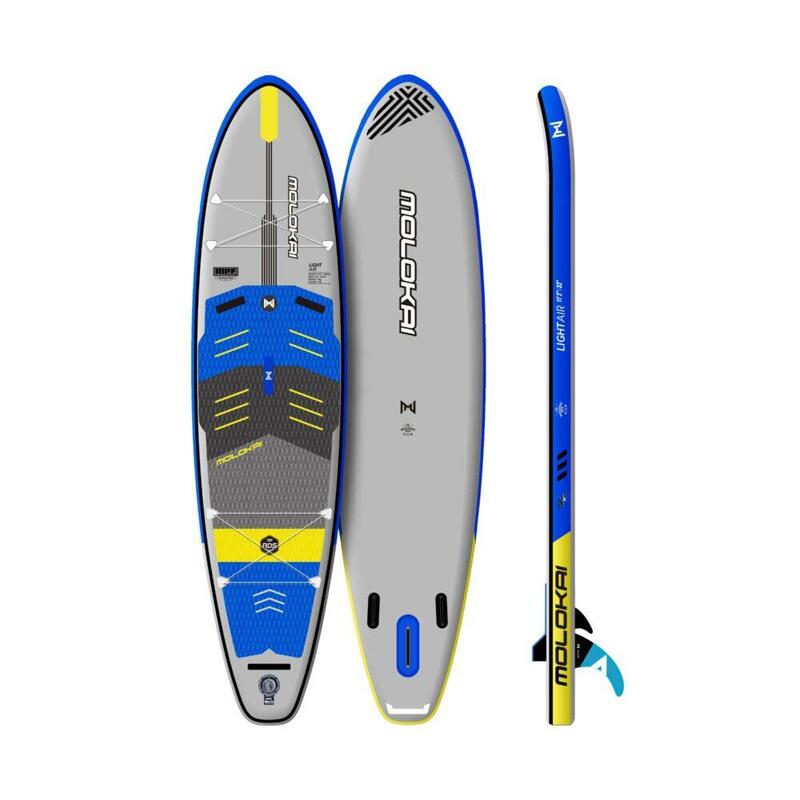 Light Air All Round 11’2″ X 32″ RDS Inflatable SUP Package - Blue/Grey