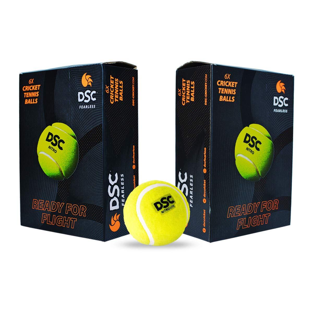 DSC Nitro Light Cricket Tennis Ball Pack of 12 5/5