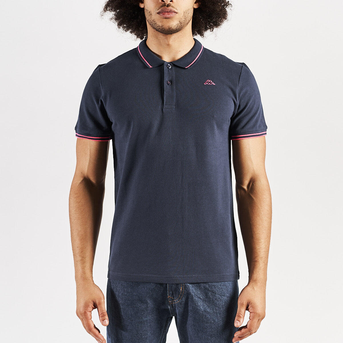 Pólo de manga curta para homem ezio kappa algodão respirável