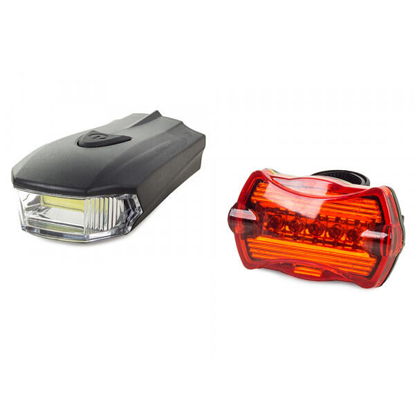 Kit d'éclairage vélo Feu avant Feu arrière COB LED - Piles Lumières Vélo