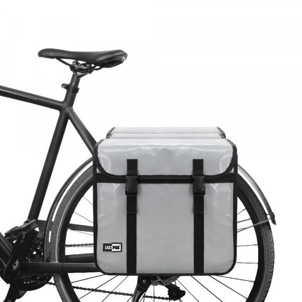 46L Double sacoche grise Sac de vélo pour femmes/hommes Ebike