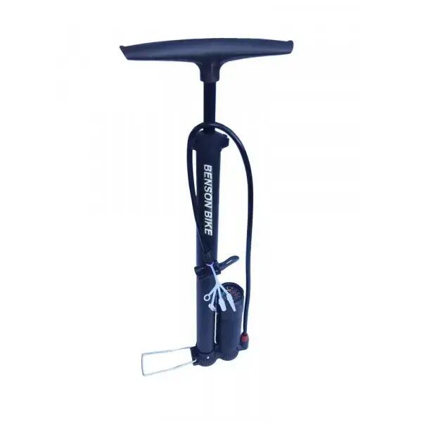 Bicycle pump with pressure gauge Black - all valves