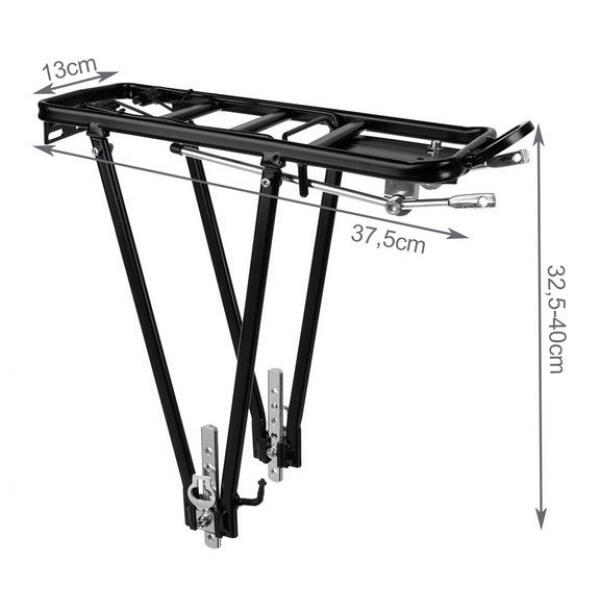 Porte-bagages pour vélo Noir Aluminium