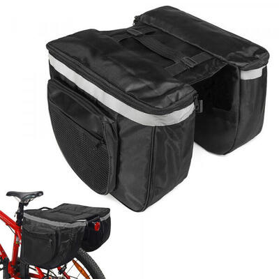 Fietstassen dubbel 28l zwart mtb/racefiets/stadsfiets