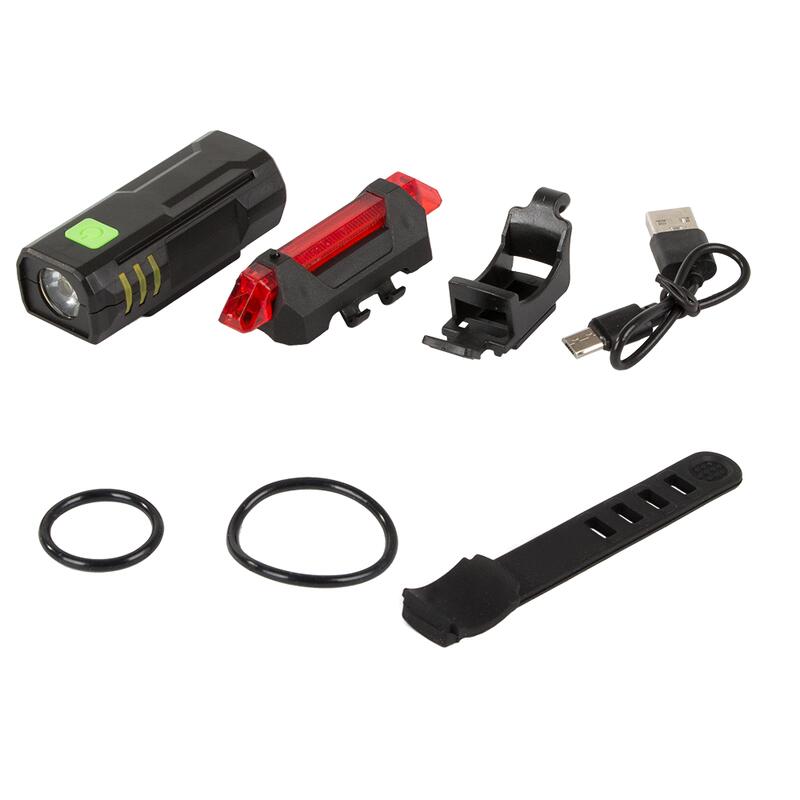 Kit d'éclairage pour vélo Feu avant et feu arrière Phare LED Éclairage de vélo