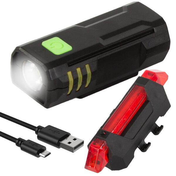 Kit d'éclairage pour vélo Feu avant et feu arrière Phare LED Éclairage de vélo