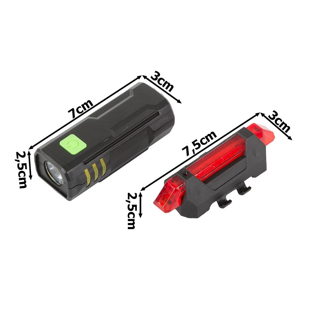 Kit d'éclairage pour vélo Feu avant et feu arrière Phare LED Éclairage de vélo 5/7