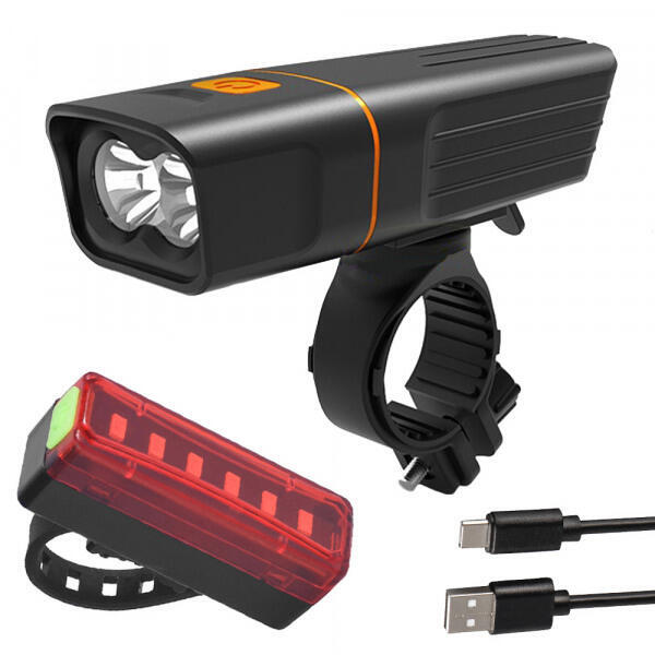 Kit d'éclairage pour vélo Feu arrière et feu avant LED USB rechargeable