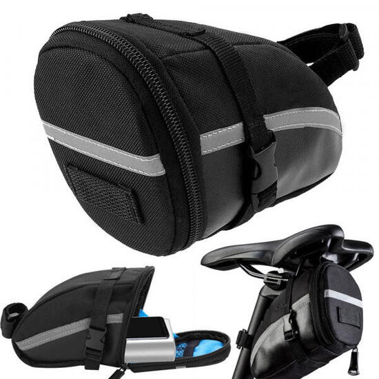 Fahrradtasche Satteltasche 1,2 Liter schwarz Mountainbike/Rennrad