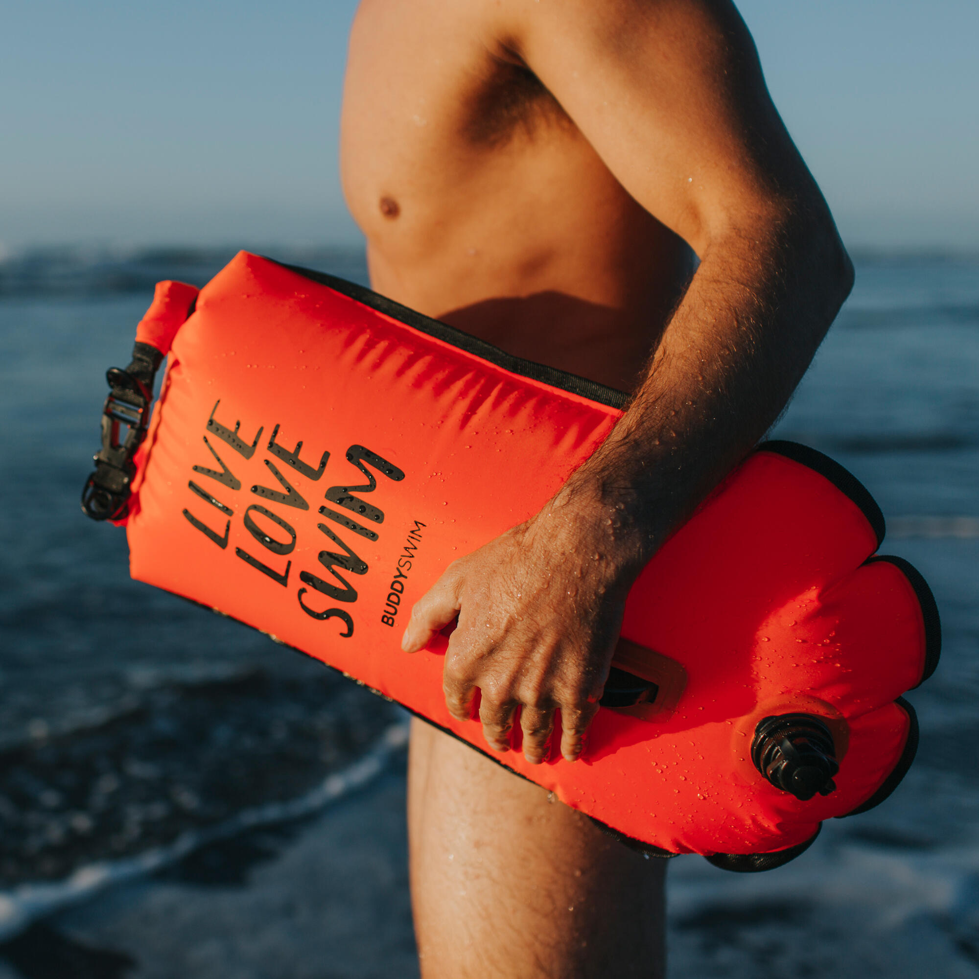 Boa nuoto in acque libere da 28 litri e cappello da nuoto Buddyswim Arancione 4/8