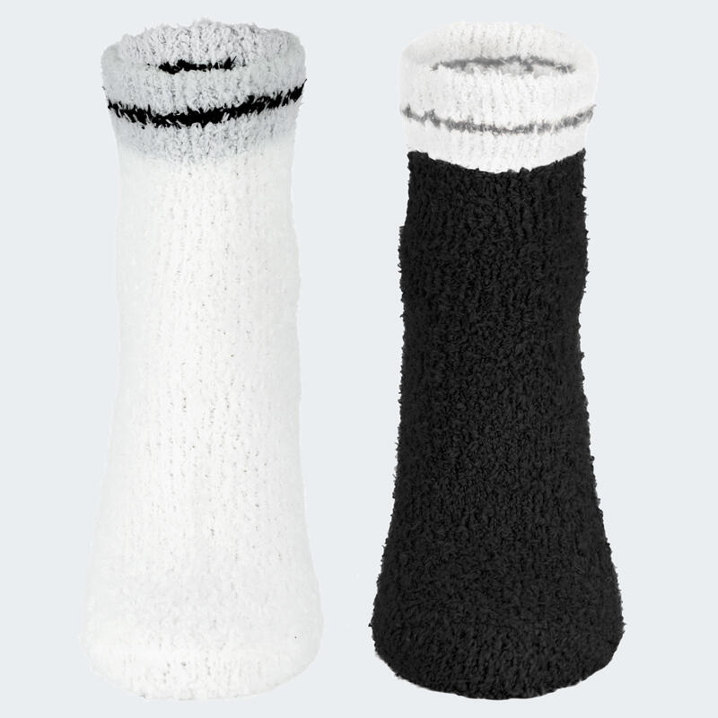 Calcetines acogedores | Mujer | 2 pares | Talla única | Negro/Blanco